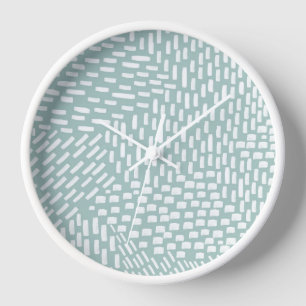 Modern Abstract Brush Strokes, Sea Glass Wall  Clock