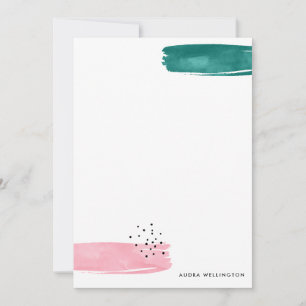 Modern Abstract Brushstrokes Stationery Flat Card