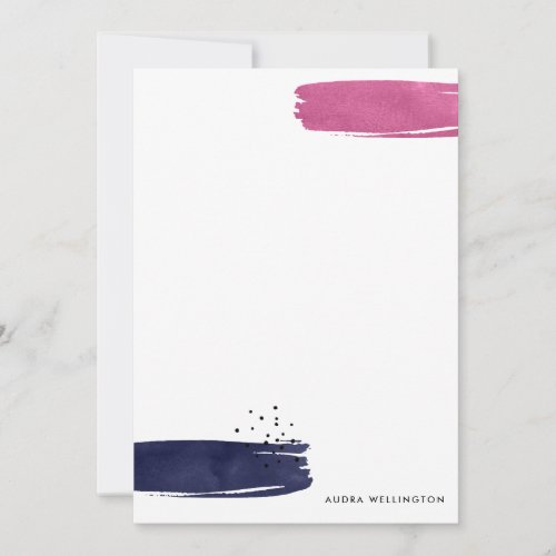 Modern Abstract Brushstrokes Stationery Flat Card