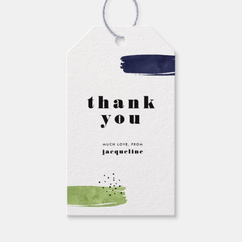 Modern Abstract Brushstrokes Thank You Gift Tags