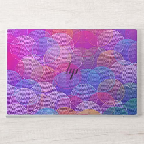 Modern Abstract Bubbles Geometric Pattern Purple HP Laptop Skin