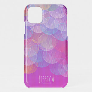 Modern Abstract Bubbles Geometric Pattern Purple iPhone 11 Case