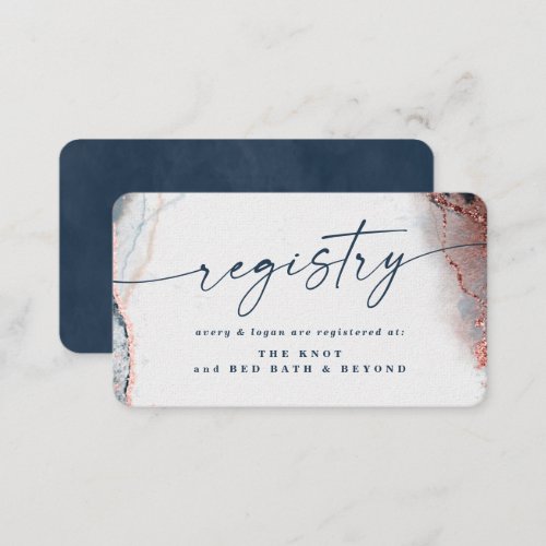 Modern Abstract Burgundy  Navy Wedding Registry Enclosure Card