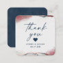 Modern Abstract Burgundy & Navy Wedding Thank You Note Card