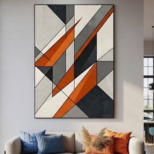 Modern Abstract Burnt Orange Accent Poster
