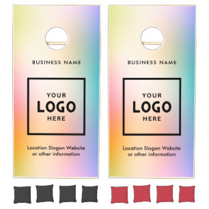 Modern Abstract Business Logo Branded Cornhole Set