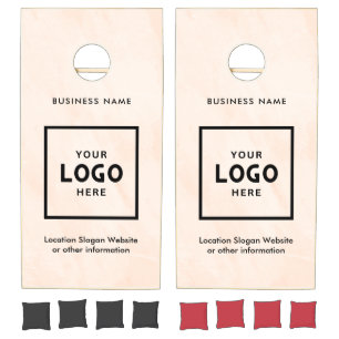 Modern Abstract Business Logo Branded Cornhole Set