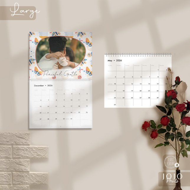 Modern Abstract Butterflies Photo Calendar 2026 (Modern Abstract Butterflies Photo Calendar 2026-Large)