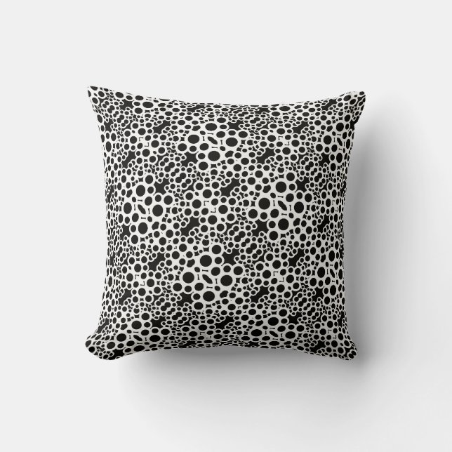Modern Abstract BW circles pattern Throw Pillow (Front)
