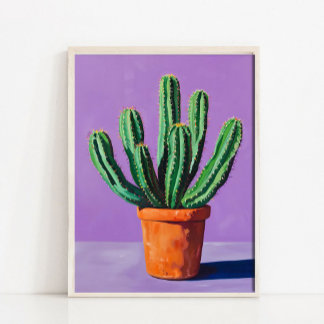 Modern Abstract Cactus Wall Art Print, Cactus Stil