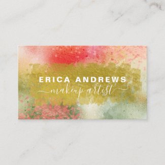 Modern Abstract Calligraphy Script Makeup Artist Business Card