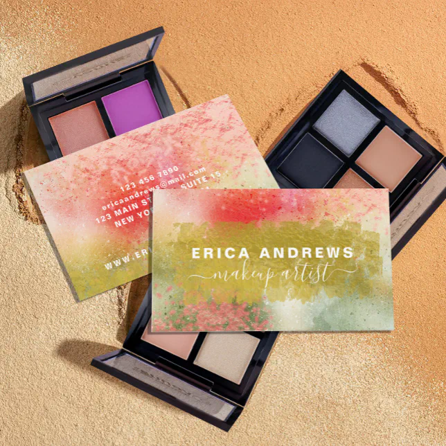 Modern Abstract Calligraphy Script Makeup Artist Business Card Zazzle