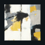 Modern Abstract Canvas Print<br><div class="desc">© Mike Schick / Wild Apple. An abstract image featuring gray, black, white, and gold colors.</div>