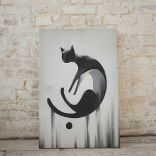 Modern Abstract Cat Acrylic Wall Art – Minimalist