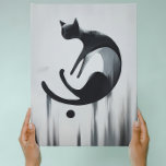 Modern Abstract Cat Faux Wrapped Canvas Print<br><div class="desc">Bring sleek sophistication to your space with this modern faux wrapped canvas print featuring an abstract cat design in bold black and white. This lightweight and versatile print mimics the elegance of stretched canvas at a more affordable price, making it perfect for contemporary decor or as a unique gift for...</div>