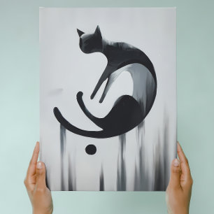 Modern Abstract Cat Metal Wall Art