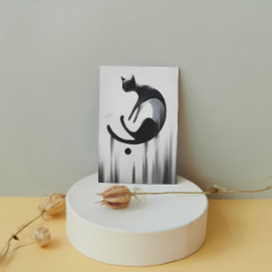 Modern Abstract Cat – Minimalist Design Art Postcard