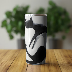 Modern Abstract Cat – Minimalist Design Art Thermal Tumbler