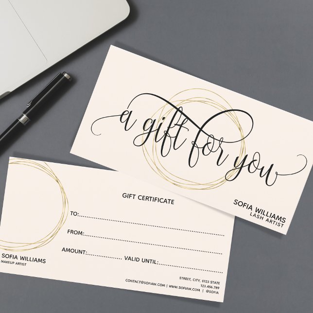 Modern abstract Certificate Gift Card Add Logo (Creator Uploaded)