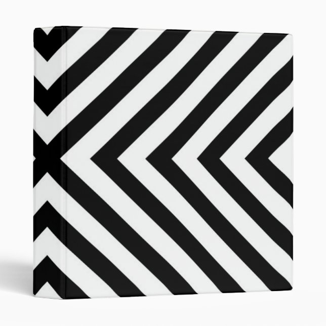 Modern Abstract Chevron Pattern 3 Ring Binder (Front/Spine)