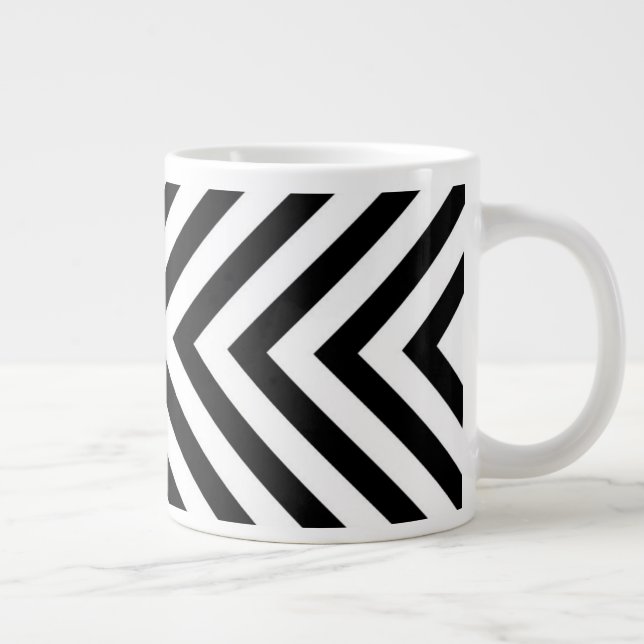Modern Abstract Chevron Pattern Giant Coffee Mug (Right)