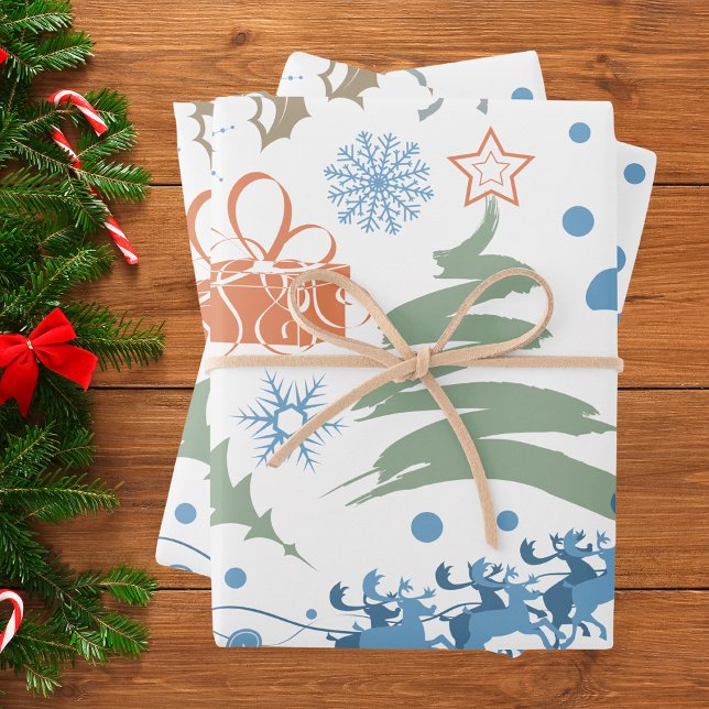 Modern Abstract Christmas Wrapping Paper Sheets (Creator Uploaded)