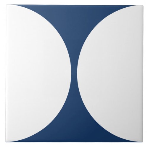 Modern Abstract Circle Shape blue and white tile