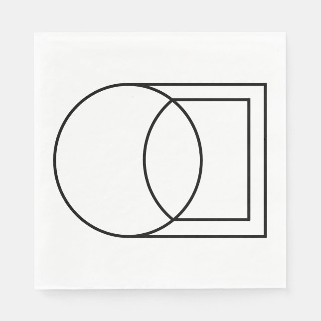 Modern Abstract Circle Square Art  Napkins (Front)
