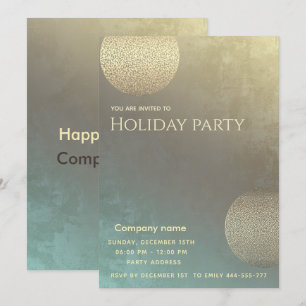 Modern abstract circles corporate Holiday party Invitation