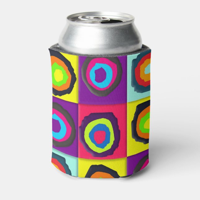Modern Abstract Circles Pattern Can Cooler (Can Back)