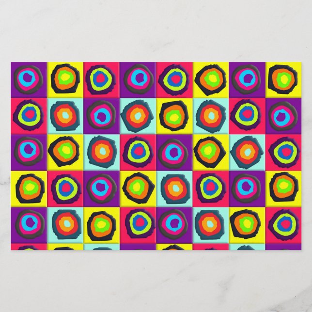 Modern Abstract Circles Pattern Stationery (Front)
