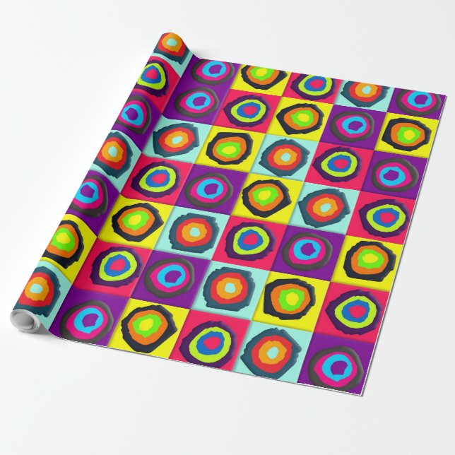 Modern Abstract Circles Pattern Wrapping Paper (Unrolled)