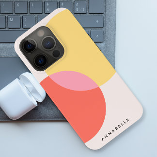 Modern Abstract Circles Red Yellow Pink Minimalist iPhone 15 Pro Case