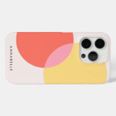 Modern Abstract Circles Red Yellow Pink Minimalist Case-Mate iPhone Case (Back (Horizontal))