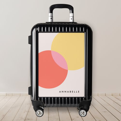 Modern Abstract Circles Red Yellow Pink Minimalist Luggage