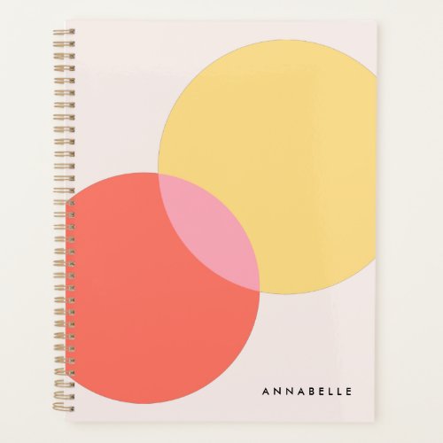 Modern Abstract Circles Red Yellow Pink Minimalist Planner