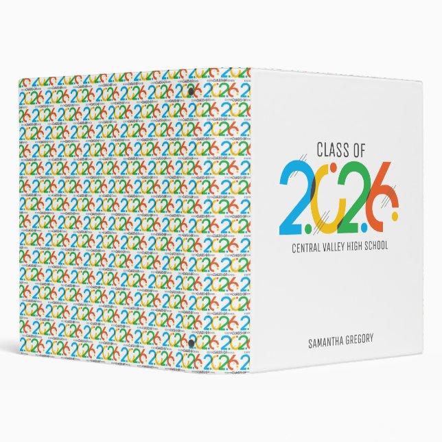 Modern Abstract Class of 2026 3 Ring Binder (Background)