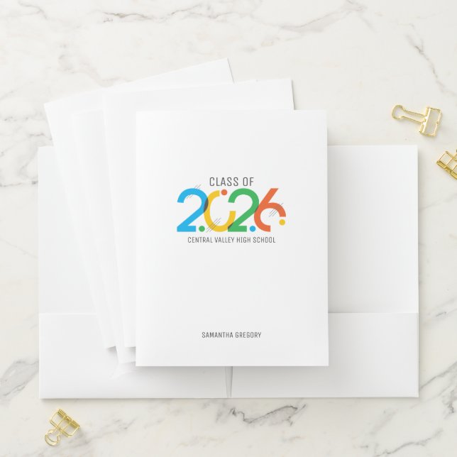 Modern Abstract Class of 2026 Pocket Folder (In Situ)