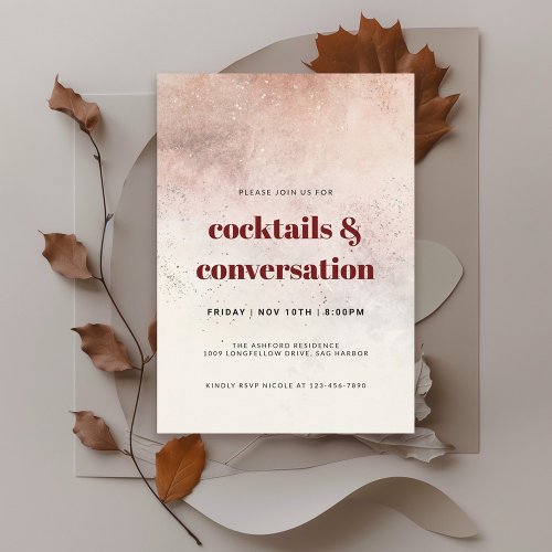 Modern Abstract Cocktails and Conversation Party Invitation