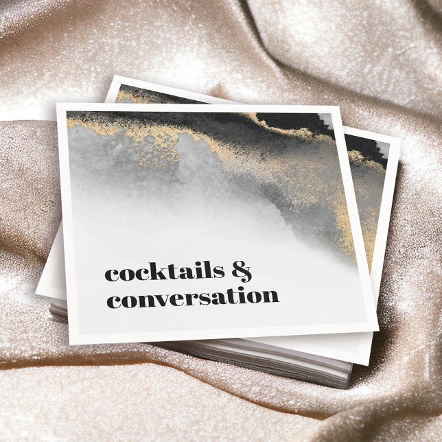 Modern Abstract Cocktails and Conversation Party Napkins (Creator Uploaded)