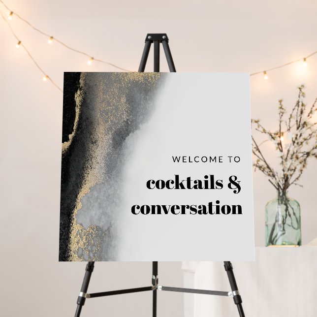 Modern Abstract Cocktails and Conversation Social Foam Board (In Situ (Stand))