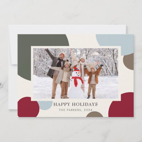 Modern Abstract Color Block Holiday Photo Card