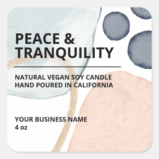Modern Abstract Color Block Soy Candle Labels (Front)
