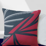 Modern Abstract Color Block Throw Pillow<br><div class="desc">Modern abstract pillow features an organic abstract linear design in navy blue and magenta.</div>