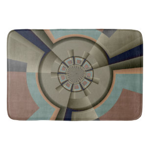 Modern Abstract Color Harmony Fractal Art Graphic Bath Mat