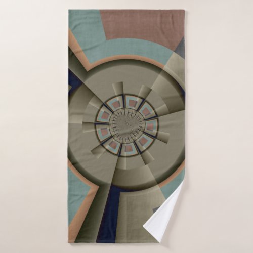 Modern Abstract Color Harmony Fractal Art Graphic Bath Towel