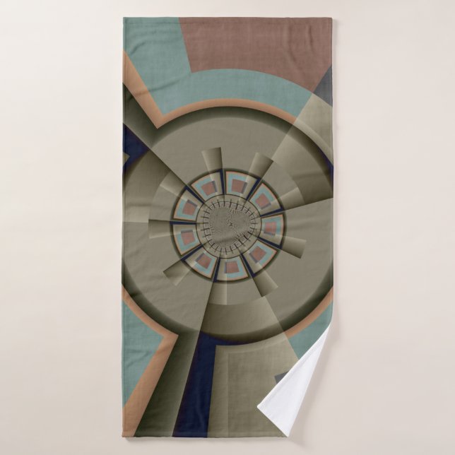 Modern Abstract Color Harmony Fractal Art Graphic Bath Towel (Bath Towel)