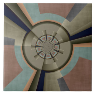 Modern Abstract Color Harmony Fractal Art Graphic Ceramic Tile