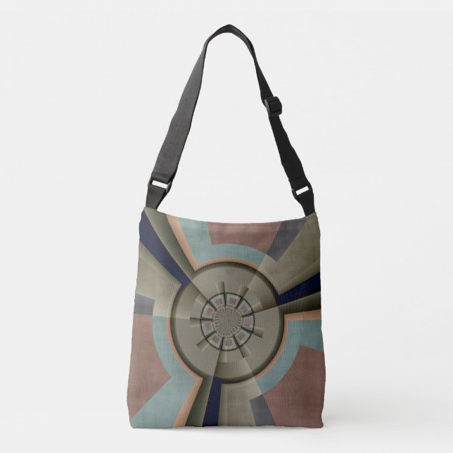 Modern Abstract Color Harmony Fractal Art Graphic Crossbody Bag (Front)