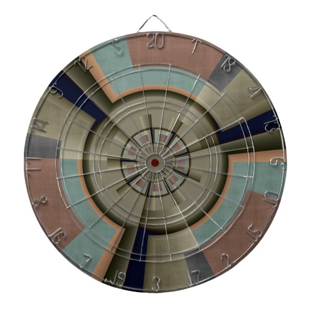 Modern Abstract Color Harmony Fractal Art Graphic Dart Board (Front)